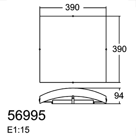 Plafon NOMI S 3xE27 40x40 chrom matowy, szkło piaskowane