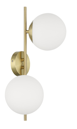 Lampa ścienna RONDO mosiądz mat 2xE27 Ø15cm