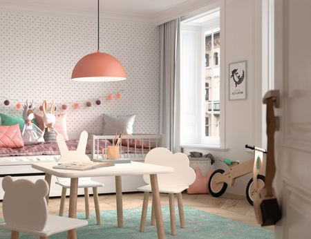 Lampa wisząca GOKO koralowy Ø30cm 1xE27