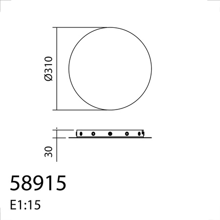 Baza sufitowa do max 12 zwisów (seria Kopa) czarny