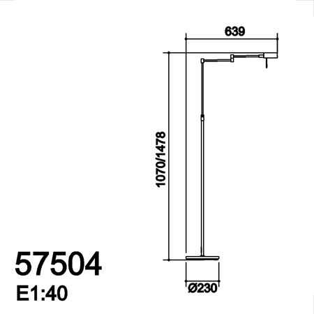 Lampa podłogowa LITE brąz LED 10W 3000K regulowana wysokość, ściemnialna, wychylna