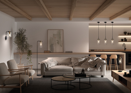 Lampa stołowa TRIEL czarny, mosiądz antyczny 1xE27