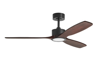 Wentylator SANTORINI XL czarny, orzech Ø132 DC 35W LED 24W CCT zmienna barwa, pilot