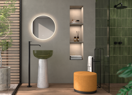 Lustro łazienkowe COQUETTE Ø60 36,5W CCT 3000-4000-5000K IP44 ściemnianie dotykowe, funkcja odparowania