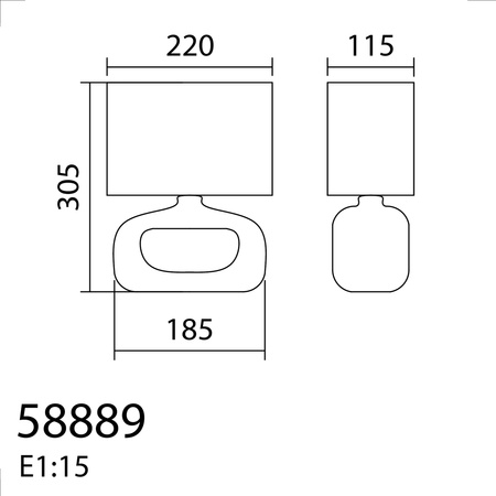 Lampa stołowa PUBOL kremowy E27 abażur kremowy, ceramiczna podstawa