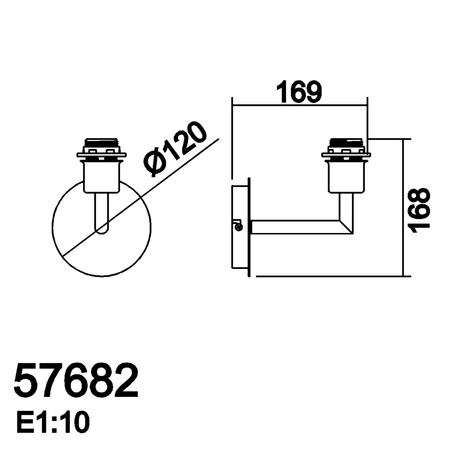 Lampa ścienna ROOMER chrom matowy 1xE27 (abażur zamawiany osobno)