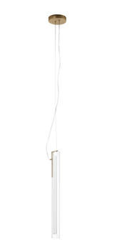 Lampa wisząca OSLO mosiądz mat LED 16W 3000K szkło transparentne, ściemnialna