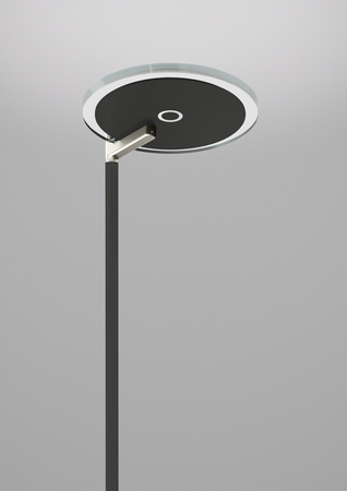 Lampa podłogowa ONE chrom, czarny mat LED 30W+10W 3000K szkło dymione