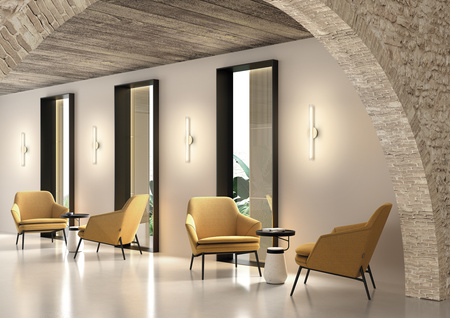 Lampa ścienna OSLO mosiądz mat LED 8W 3000K szkło transparentne, ściemnialna