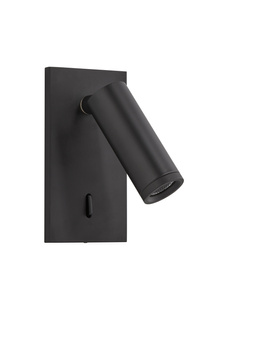 Lampa ścienna podtynkowa ASIA czarny mat LED 3W 120x60mm 3000K + włącznik