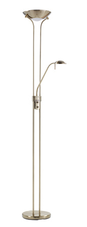 Lampa podłogowa DINA mosiądz antyczny LED 3000K 18W+5W ściemniana