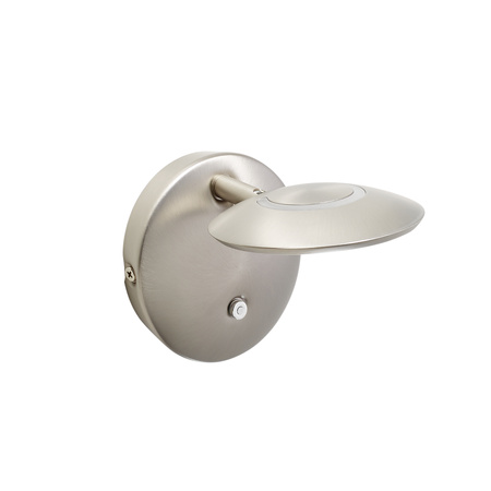 Lampa ścienna ZENIT nikiel mat LED 7W 3000K ściemnialna z włącznikiem