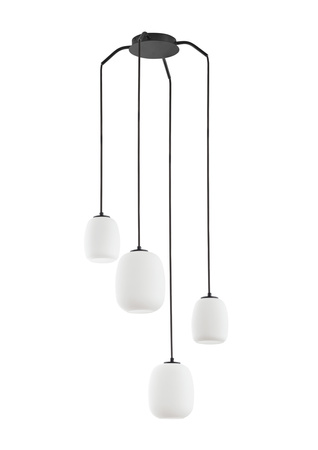 Lampa wisząca JAP czarny mat 4xE27 szkło mleczne