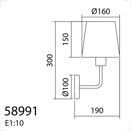 Lampa ścienna DEKO mosiądz mat E27 szklany klosz