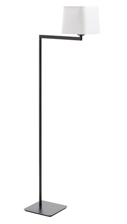 Lampa podłogowa FINESS S czarny mat 1xE27 regulowana, abażur biały w komplecie