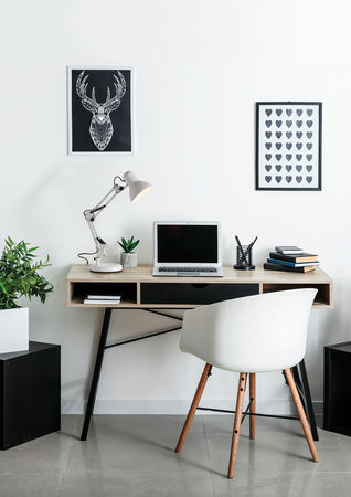 Lampa stołowa VERA biały 1xE27 w zestawie uchwyt do blatu