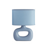 Lampa stołowa PUBOL niebieski E27 abażur niebieski, ceramiczna podstawa