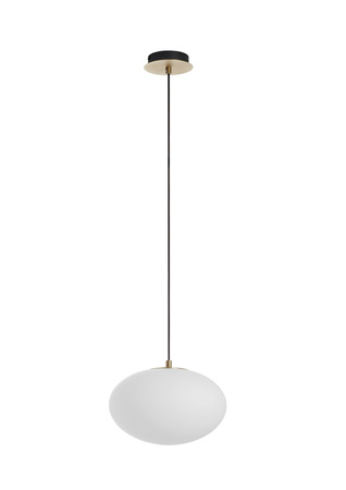 Lampa wisząca PRESS mosiądz mat 1xE27 Ø28cm szkło mleczne