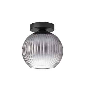 Lampa sufitowa CANICA czarny, szkło dymione Ø20 E27