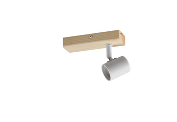 Lampa sufitowa ETNIA B1 biały mat 1xE27, naturalne drewno sosnowe