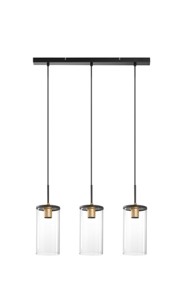 Lampa wisząca TRIEL czarny, mosiądz antyczny 3xE27