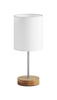 Lampa stołowa SET WOOD chrom matowy 1xE14 abażur biały