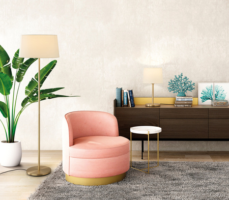 Lampa podłogowa ROOMER chrom matowy 1xE27 (abażur zamawiany osobno)