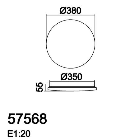 Plafon EROS LED 36W 3000K ø38cm biały z gwiazdami