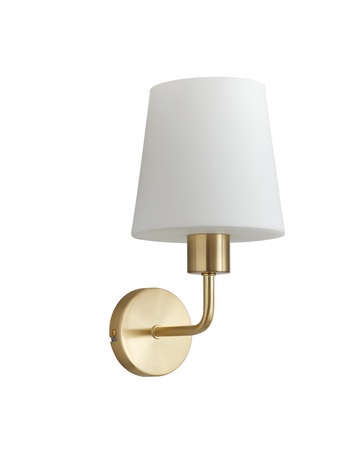 Lampa ścienna DEKO mosiądz mat E27 szklany klosz