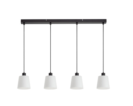 Lampa wisząca DEKO czarny mat 4xE27 szklany klosz