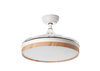 Wentylator BLANES biały, drewno Ø107 DC 32W LED 36W CCT zmienna barwa, pilot