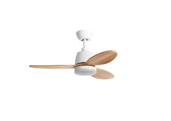 Wentylator SYDNEY XS biały, drewno Ø96 DC 18W 3A LED 24W CCT zmienna barwa