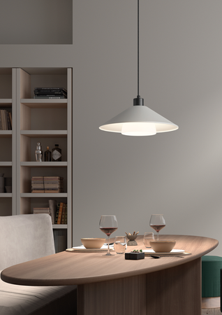 Lampa wisząca MONTANA efekt drewna orzech Ø34 1xE27 klosz szklany