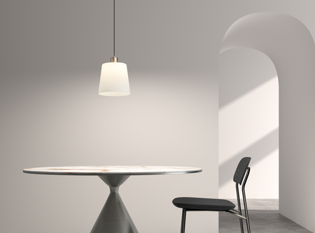 Lampa wisząca DEKO mosiądz mat E27 szklany klosz