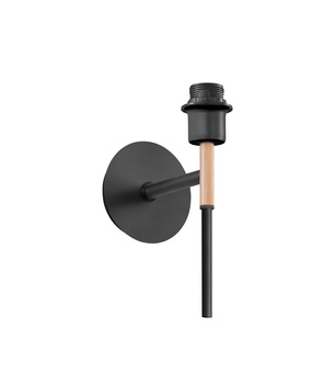 Lampa ścienna JULIETTE czarny mat, drewno naturalne 1xE27 (abażur zamawiany osobno)