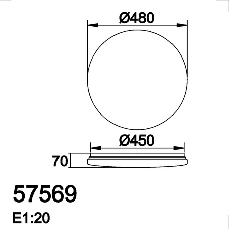 Plafon EROS LED 54W 4000K ø48cm biały z gwiazdami