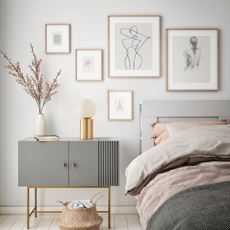 Lampa stołowa MARS mosiądz mat E14 włącznik dotykowy