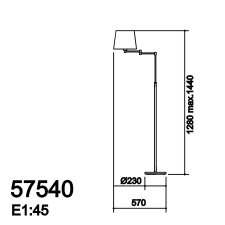 Lampa podłogowa MAGMA S chrom matowy 1xE27 regulowana, abażur biały w komplecie