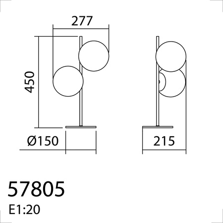 Lampa stołowa RONDO czarny mat 2xE27 15cm