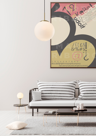 Lampa wisząca RONDA mosiądz mat 1xE27 śr. klosza 30cm