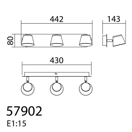 Lampa ścienna CAIRO R3 LED 3x5W 1500lm 3000K biały