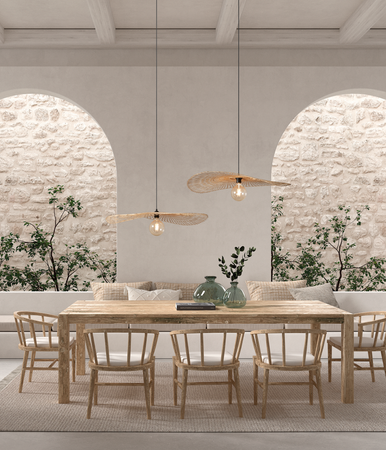 Lampa wisząca PAMELA bambus naturalny ø75cm 1xE27