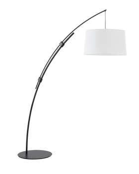 Lampa podłogowa CIRCULAR rozsuwana czarna 1xE27 abażur biały w komplecie