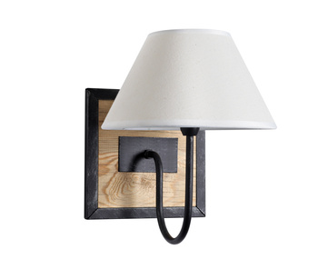 Lampa ścienna JIPS 1xE14 czarny, naturalny drewniany