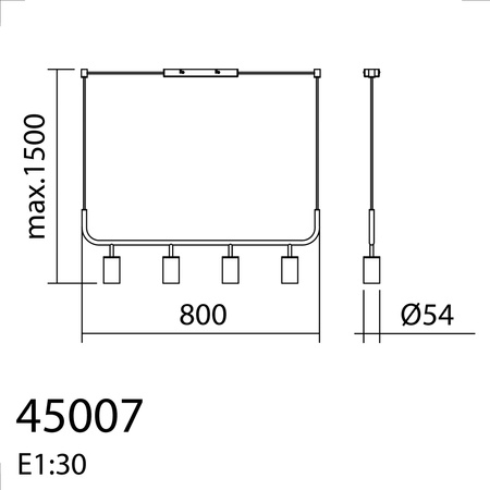 Lampa wisząca KOPA mosiądz mat, orzech 4xE27