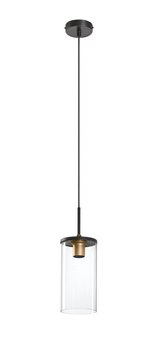 Lampa wisząca TRIEL czarny, mosiądz antyczny 1xE27