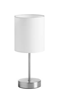 Lampa stołowa SET XS chrom matowy 1xE14 abażur biały