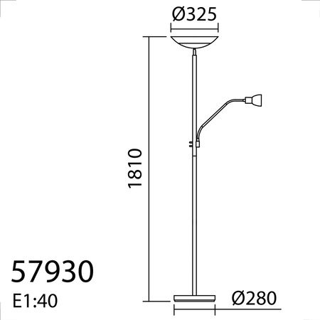Lampa podłogowa SARA chrom matowy 2xE27 +1xE14