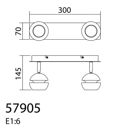 Lampa sufitowa MIC R2 2xGU10 czarny mat, złoty