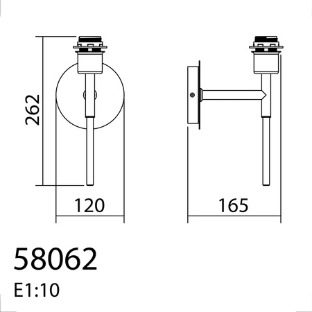 Lampa ścienna JULIETTE chrom matowy, czarny mat 1xE27 (abażur zamawiany osobno)